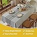 TEWENE Tablecloth, Rectangle Table Cloth Linen Wrinkle Free Anti-Fading Tablecloths Washable Dust-Proof Table Cover for Kitchen Dinning Party (Rectangle/Oblong, 55''x70'',4-6 Seats, Gray)
