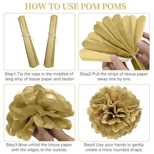 image for Eucutur 42PCS 70th Birthday Decoration Kit for Men Women, Black Gold H