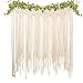 yazi Macrame Woven Wall Hanging Curtain Fringe Garland Banner Home Décor Handwoven - Boho Shabby Chic Bohemian Wall Decor - Apartment Dorm Living Room Bedroom Baby Nursery Art