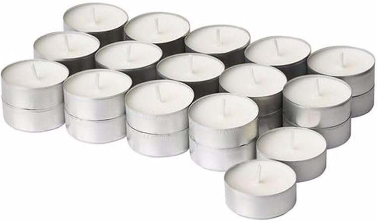IKEA Jamlık Kokulu Tealight Mum, Açık Bej, Vanilya, 3.5 Saat
