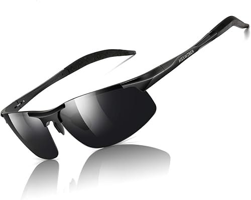 Miniatura 1 de aisswzber Gafas de sol polarizadas deportivas para hombre, marco de metal, protección UV, 8177