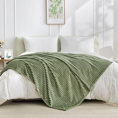 Bnuitland Manta Verde Salvia de Forro Polar Suave para Sofá y Cama miniatura 6