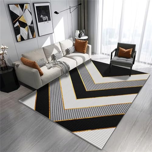 Tapis fille et ado confortable tapis grand format rayé pour chambre