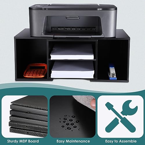 image for EMERIT Large Printer Stand, Adjustable Printer Table with Storage, 2-T