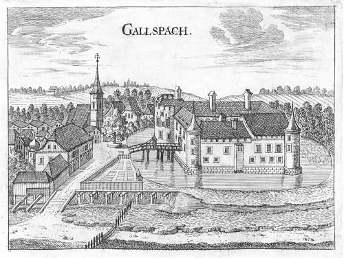 Impression sur toile Georg Matthaus Vischer gravure d'art pour salon