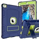 BENTOBEN iPad Air 2 Case, Kickstand Shockproof Triple-Layer Full-Body Rugged Hybrid Shock Resistant Heavy Duty Drop Proof Protective Case Cover for iPad Air 2 (2nd Generation) 2014, Navy Blue/Green