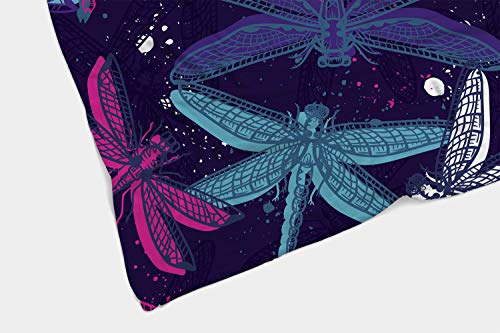Hgod Designs Dragonfly Throw Blanket,Colorful Bright Dragonfly Pattern Soft Warm Decorative Throw Blanket For Baby Toddler Or Pets Cat Dog 30"X40" #TOP2