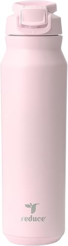 Miniatura 17 de REDUCE Hydrate Pro - Botella de agua aislada de acero inoxidable de 32 onzas, tapa abatible a prueba de fugas, apta para lavavajillas, sin BPA,
