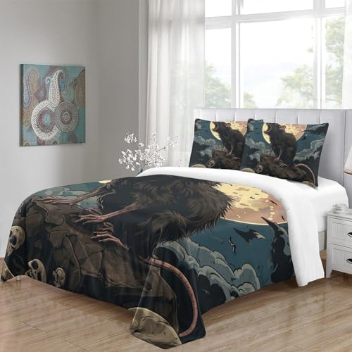 Parure de lit souris 3D microfibre anti-plis avec fermeture éclair - 5