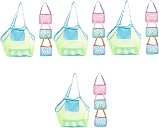 4 Sets Beach Net Bag Beach Toys for Toy Mesh Beach Bag Beach Toys Bag Swimming Storage Bag Extra Large Beach Bags Small Mesh Bag Mesh Travel Bag Sand Beach Bag Shell