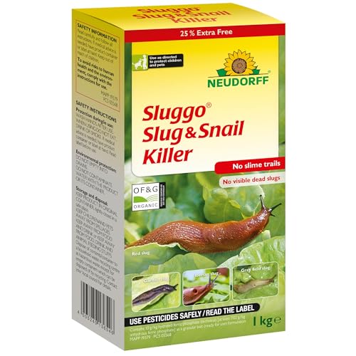 Neudorff Sluggo Slug & Snail Killer Pellets, 1kg Box – Organic Slug Pellets for Garden, Slug Repellent, Slug Killer, Slug and Snail Repellent, Slug Trap, Pet Friendly Slug Pellets, Snail Killer