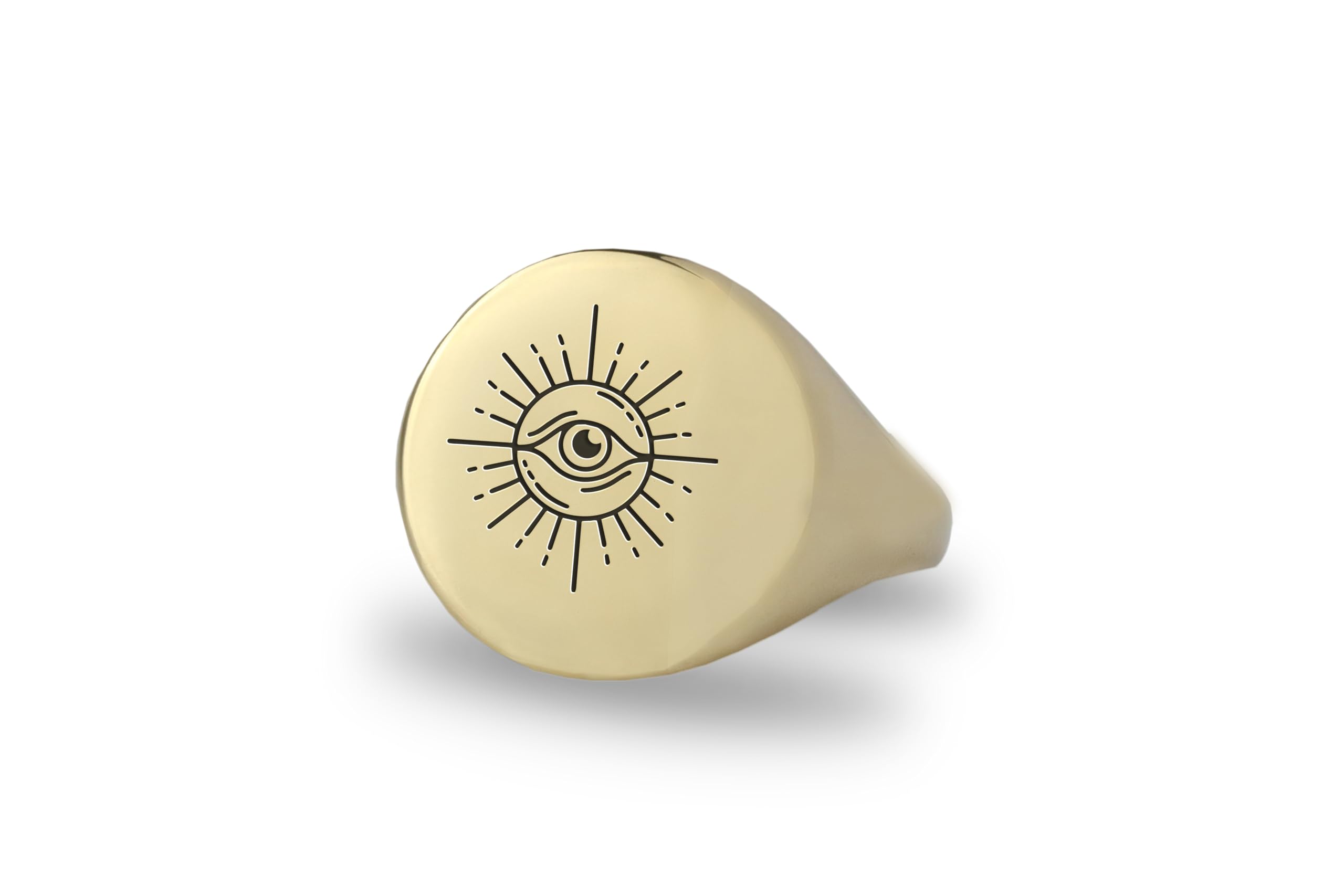 Bague Gothique Œil de Providence ne ternit pas bague signet robuste - 9