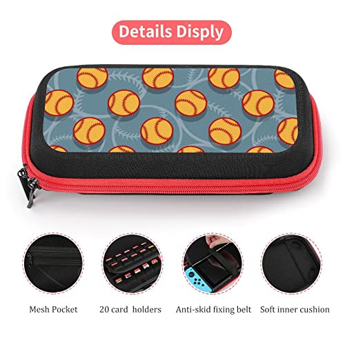 Aohanan Baseball Softball Ball Switch Carrying Case Compatible With Nintendo Switch Switch Game Case With 20 Games Cartridges Hard Shell Travel Protection Case For Nintendo Switch Console & Accessories #TOP1