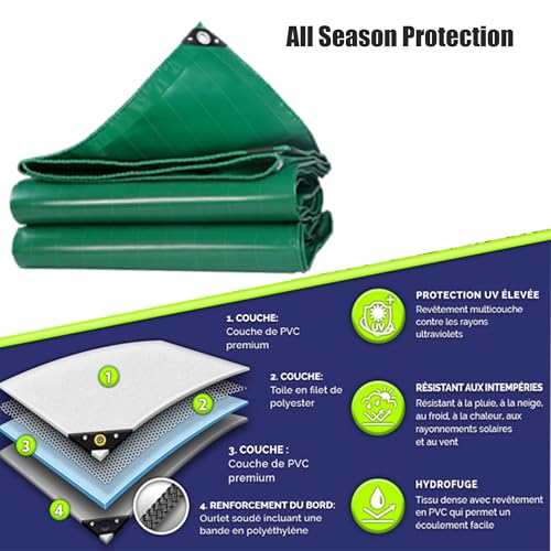 Lona impermeable con ojales 0.5x5.5 m para terraza exterior 6