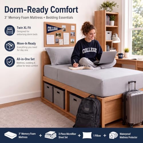 Ripeng 6 Pcs Twin XL College Dorm Bedding Set for Dorm Room Move-in, Gray by Ripeng - Used condition - Image 4