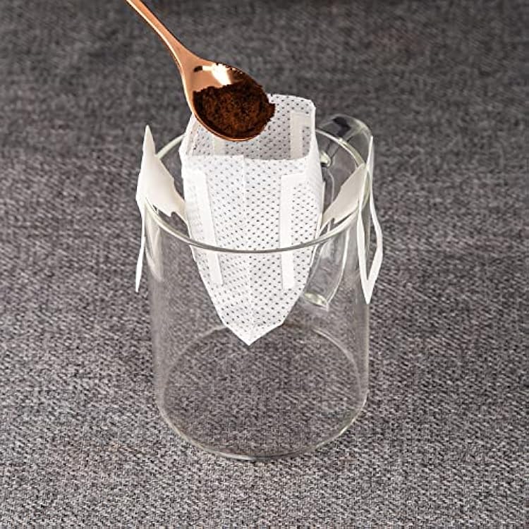 PARACITY 50Pcs Portable Coffee Filter Bag with Hanging Ear Design, Disposable Drip Coffee Filter Paper Bag single Serve, Pour Over Coffee Filter Compatible with a Wide Variety of Coffee Cups/Utensils