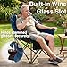 Oversized Camping Chair for Adults - Heavy Duty 400 lbs Padded Folding Chair with Wine Glass Holder, 2 Cup Holders & Side Pockets, Portable Carry Bag for RV, Tailgating, Lawn