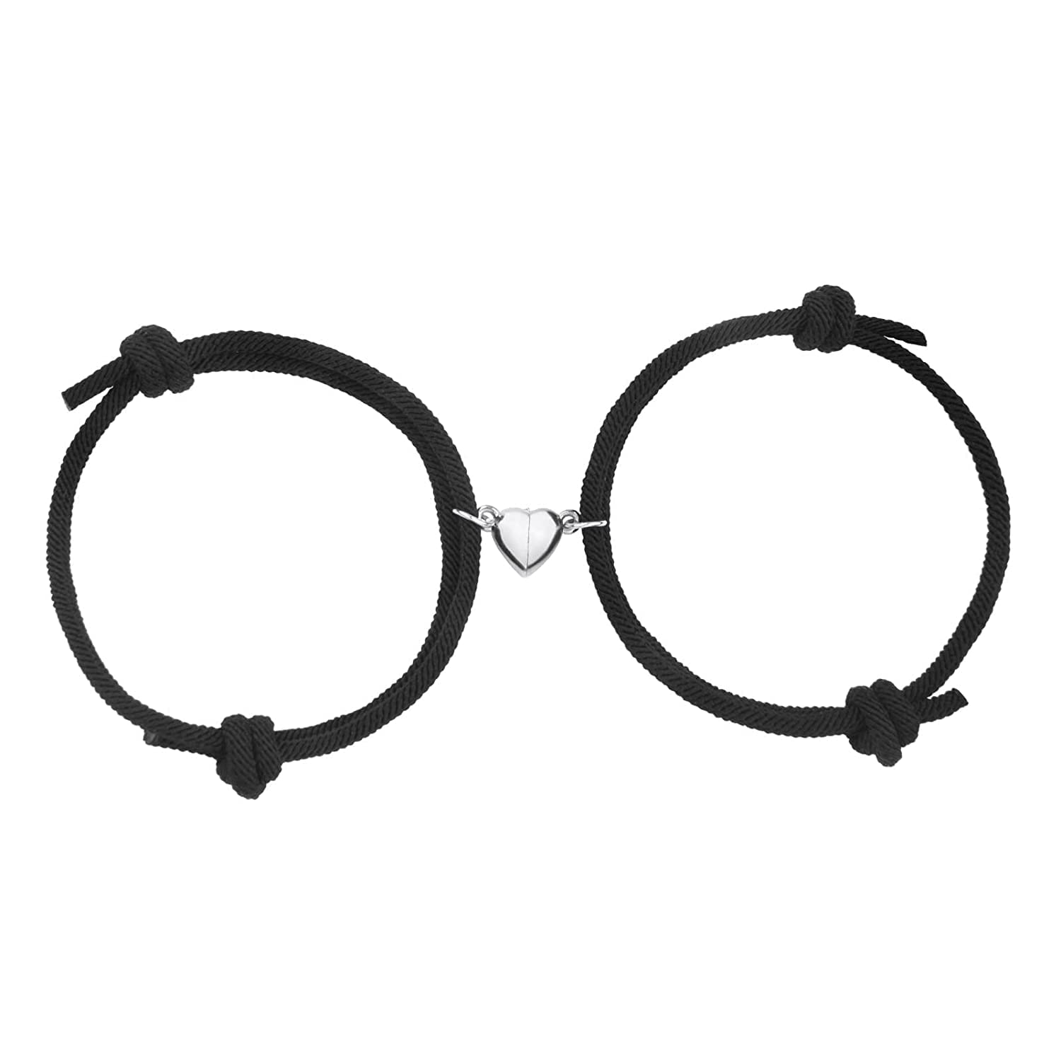 El RegaloMagnetic Couple Bracelet for Best Friend- Mutual Attraction Magnet Matching Bracelets Rope Braided Bracelet Set for His Her Couples BFF Friendship Jewelry