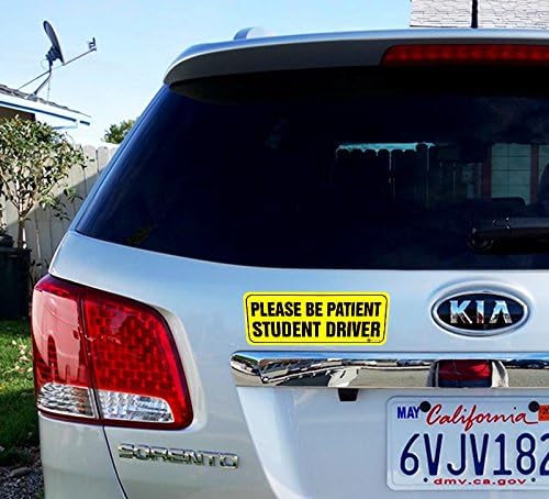 Zone Tech "Please Be Patient Student Driver Vehicle Bumper Magnet – 3-Pack Premium Quality Neon “Please Be Patient Student Driver Safety Sign Bumper Magnet