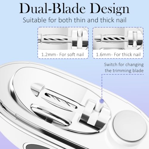 YunLuna 3-in-1 Electric Nail Clippers with Light Safe for Baby Kids Seniors — view 2