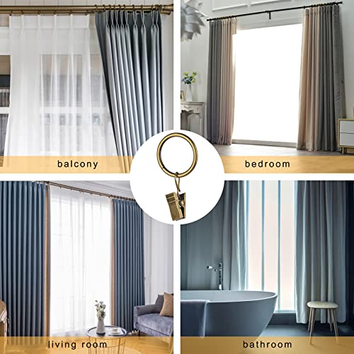 30 Pcs 1-Inch Antique Brass Clips Curtain Hooks For Curtain Rod, This Small Drapery Curtain Ring With Clips Hook Fit Up To 0.4~0.75 -Inch Drapery Panel #TOP3
