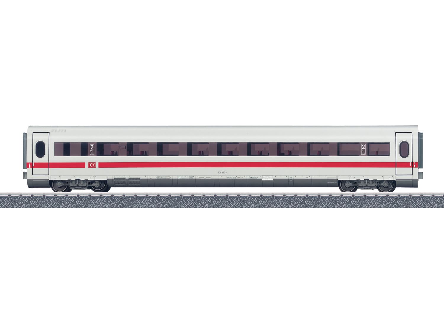 Märklin Start up 41712 H0 wózek wielkopowierzchniowy 2. klasa do Ice 2 – samochód osobowy z wyposażeniem wnętrza i przyciemnianymi oknami, długość 26,4 cm, od 6 lat