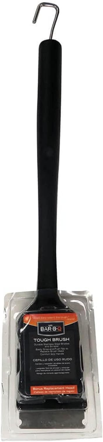 Mr. Bar-B-Q 06387Y Tough Brush Grill Brush with 1 Extra Head
