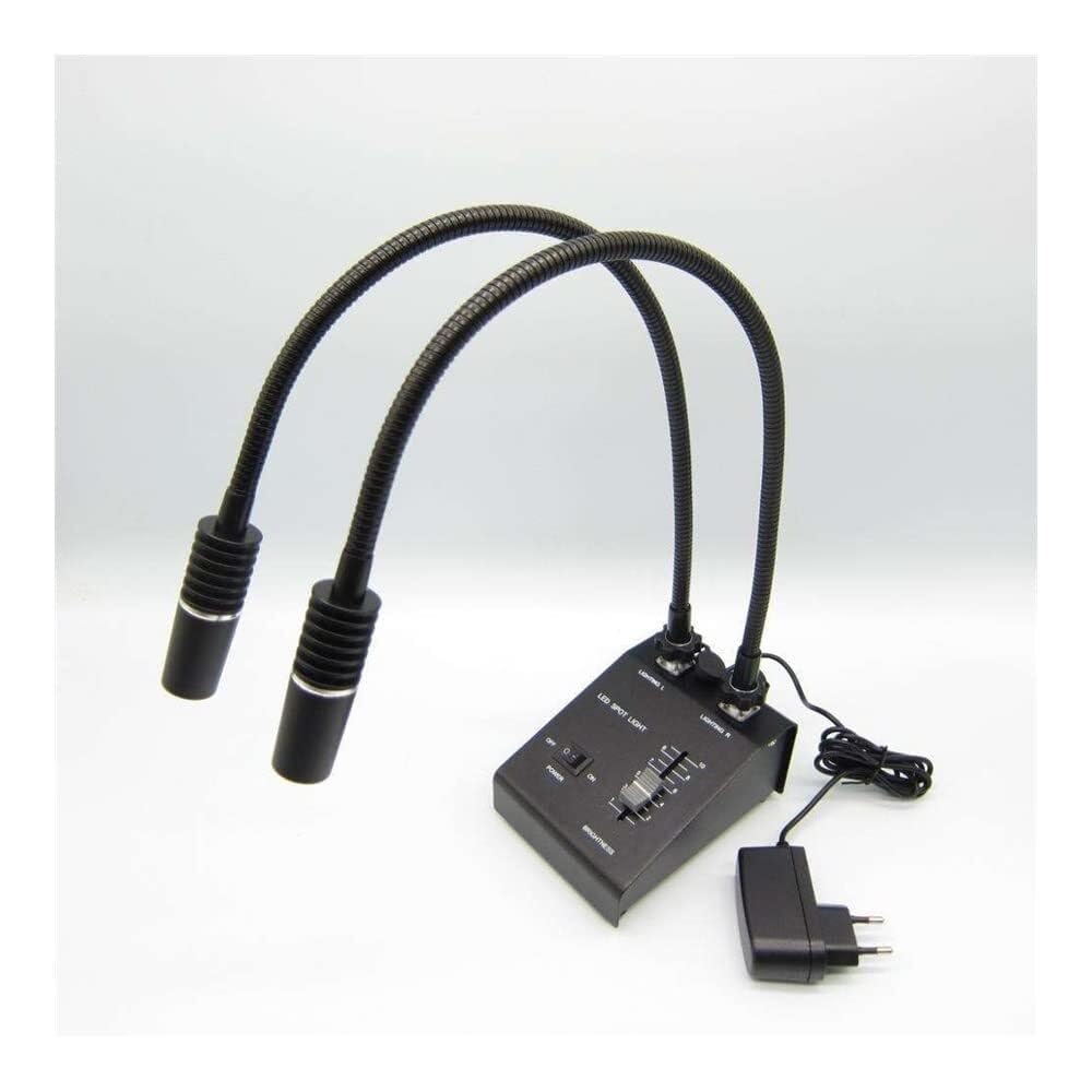 Accesorios para microscopio Digital de Mano - Luz LED Doble con Cuello de Cisne de 6 vatios para microscopio Estereo, iluminador de microscopio, luz puntual, Accesorios para microscopio