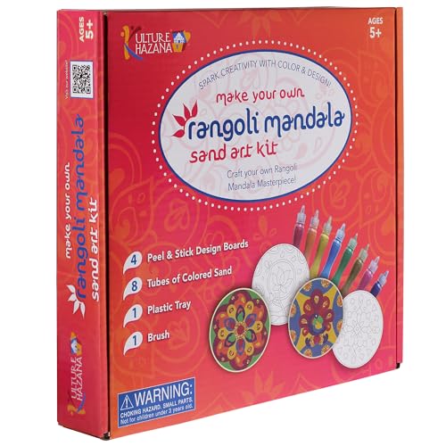 Kulture Khazana: Make Your Own Rangoli Mandala Sand Art Ki - Mess-Free Craft DIY Glitter Sand Art India & South Asian Culture Activity Kids Ages 5+