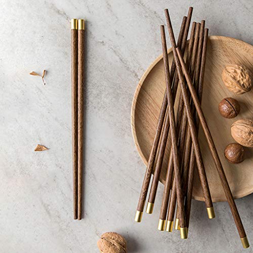 Coffret Cadeau de Baguettes réutilisables en Bois avec étui, Baguettes japonaises à Sushi, Baguettes Chinoises de Luxe en Bois Naturel, Baguettes antidérapantes, lavables au Lave-Vaisselle B