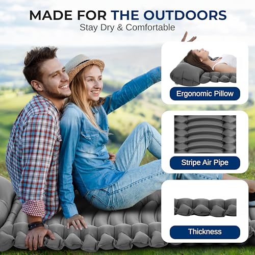 image for SereneLife Sleeping Pad with Pillow for Camping - Compact Sleeping Mat