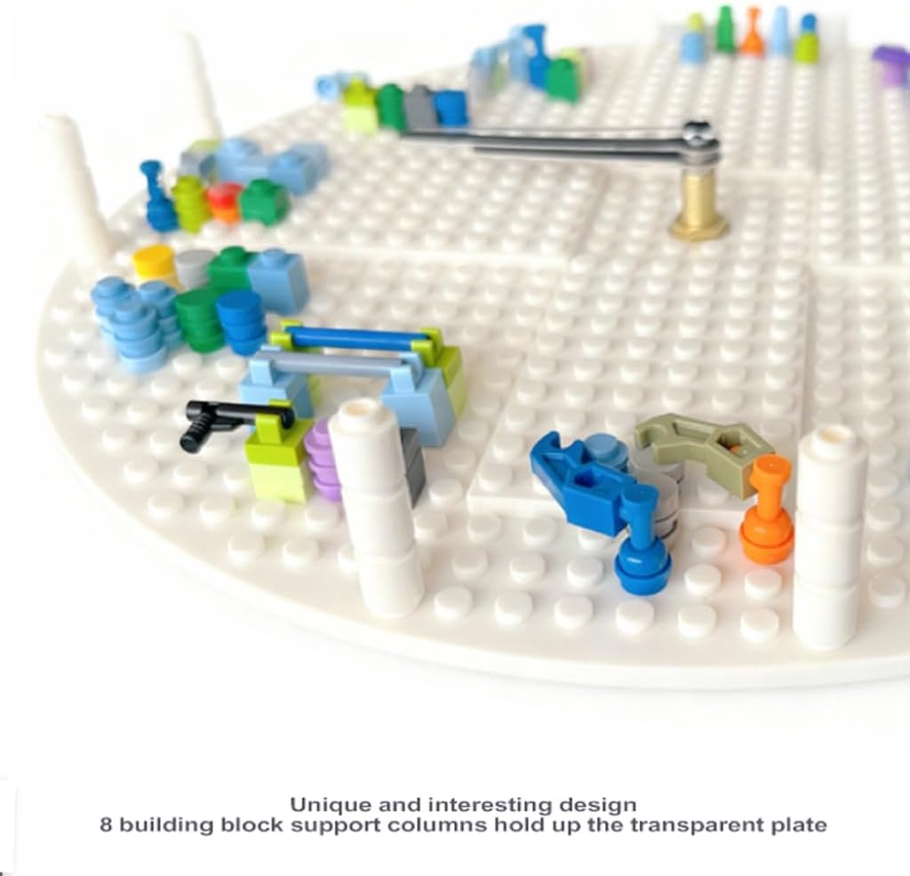 DIY Building Block Clock, Kids' Wall Clocks, Kids' Room Decorations, Wall Decor for Game Rooms and Children's Bedrooms, Creative, Cool & Cute Style, Boys' Birthday Gifts (White Frame)