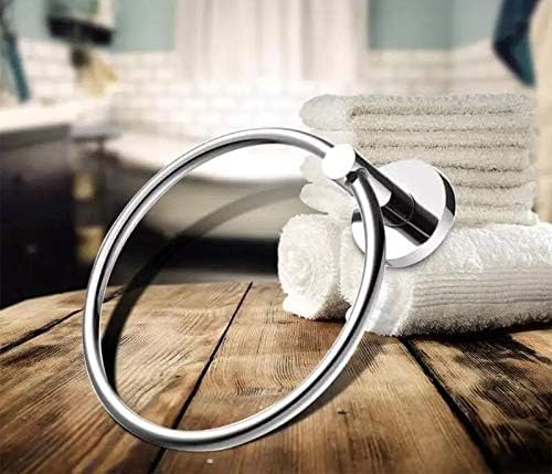 Stainless Steel 304 Grade Chrome Finished Round Napkin Ring/Towel Ring/Napkin Holder/Towel Hanger/Towel Holder for Bathroom/Kitchen/Wash Basin (Silver)
