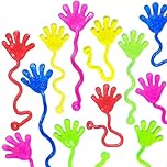 12 pcs sticky hands,fun sticky hand toys party bag stretchy toy for kids,children's birthday party stick favor bags fillers squishy sensory gifts for easter stress relief Classroom gift for children