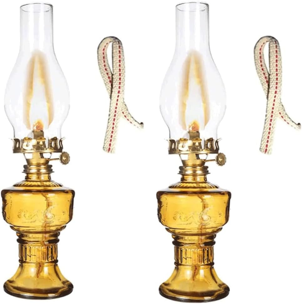13 Inch Kerosene Lamp with Hurricane Lamp Clear Glass Kerosene Oil Lamp Indoor Outdoor Camping Lamp Oil Lamps
