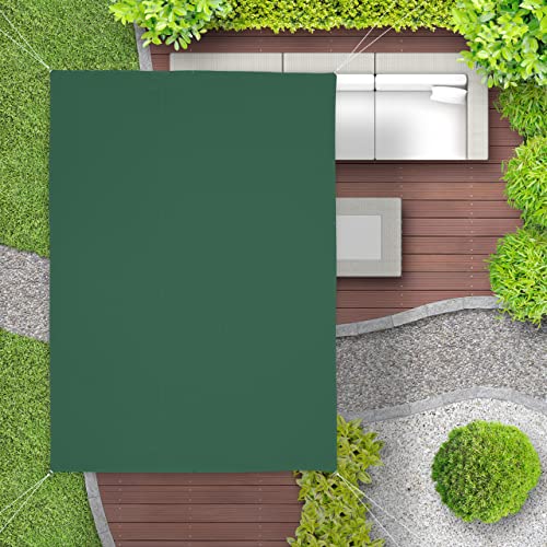 Voile d'ombrage rectangulaire polyester verte anti pluie et soleil pour repas en extérieur - 6