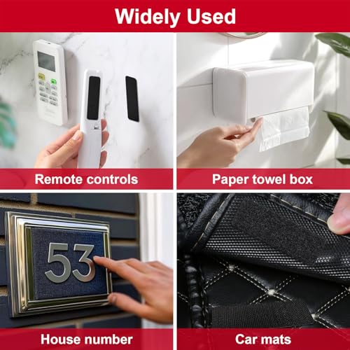 Image of Nylon Heavy Duty Hook and Loop Tape with Adhesive, Double Sided Strong Backing Tape for Crafts, Office, Wall Adhesive Tape (20 Sets of 1x3 inch)
