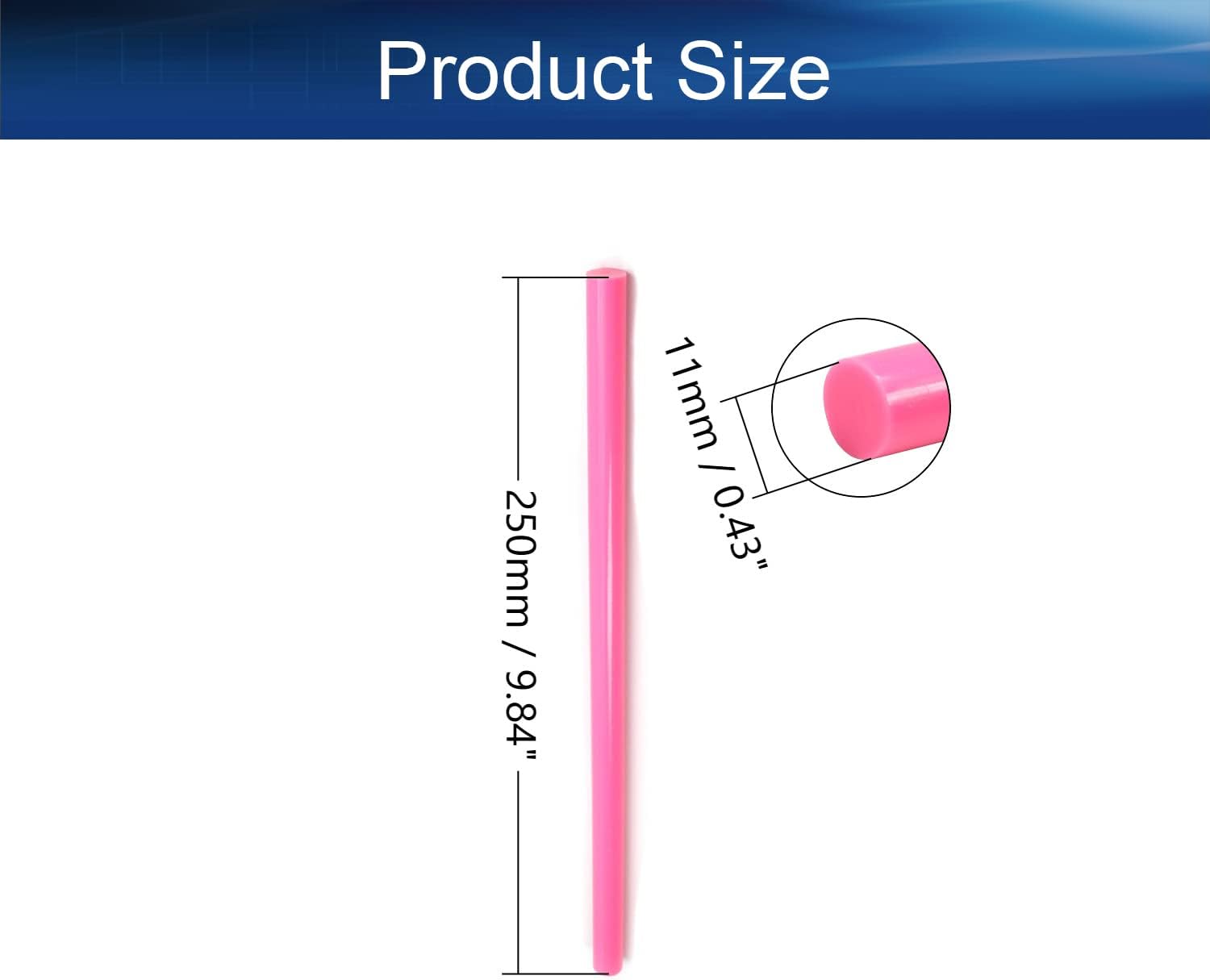 Bettomshin 20Pcs EVA Hot Glue Sticks for Glue Gun 0.43inch x 9.84inch Mini Hot Melt Adhesive Glue Stick Pink