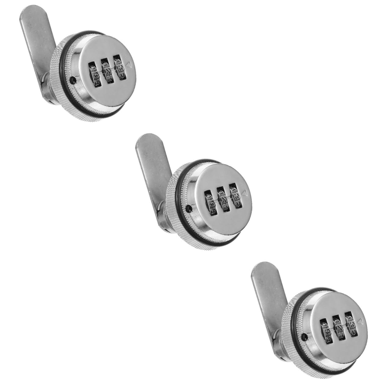 Serrure de meuble à code lot de 3 verrous de sécurité en alliage de zinc argent pour armoire