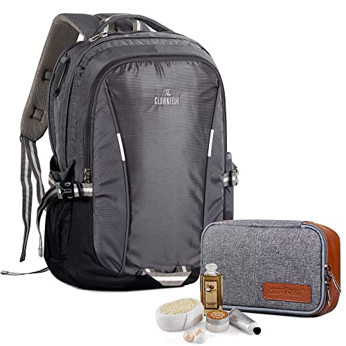 Image of THE CLOWNFISH Evander Polyester 19 Litres Unisex Travel Laptop Backpack for 15.6 inch Laptops (Grey)