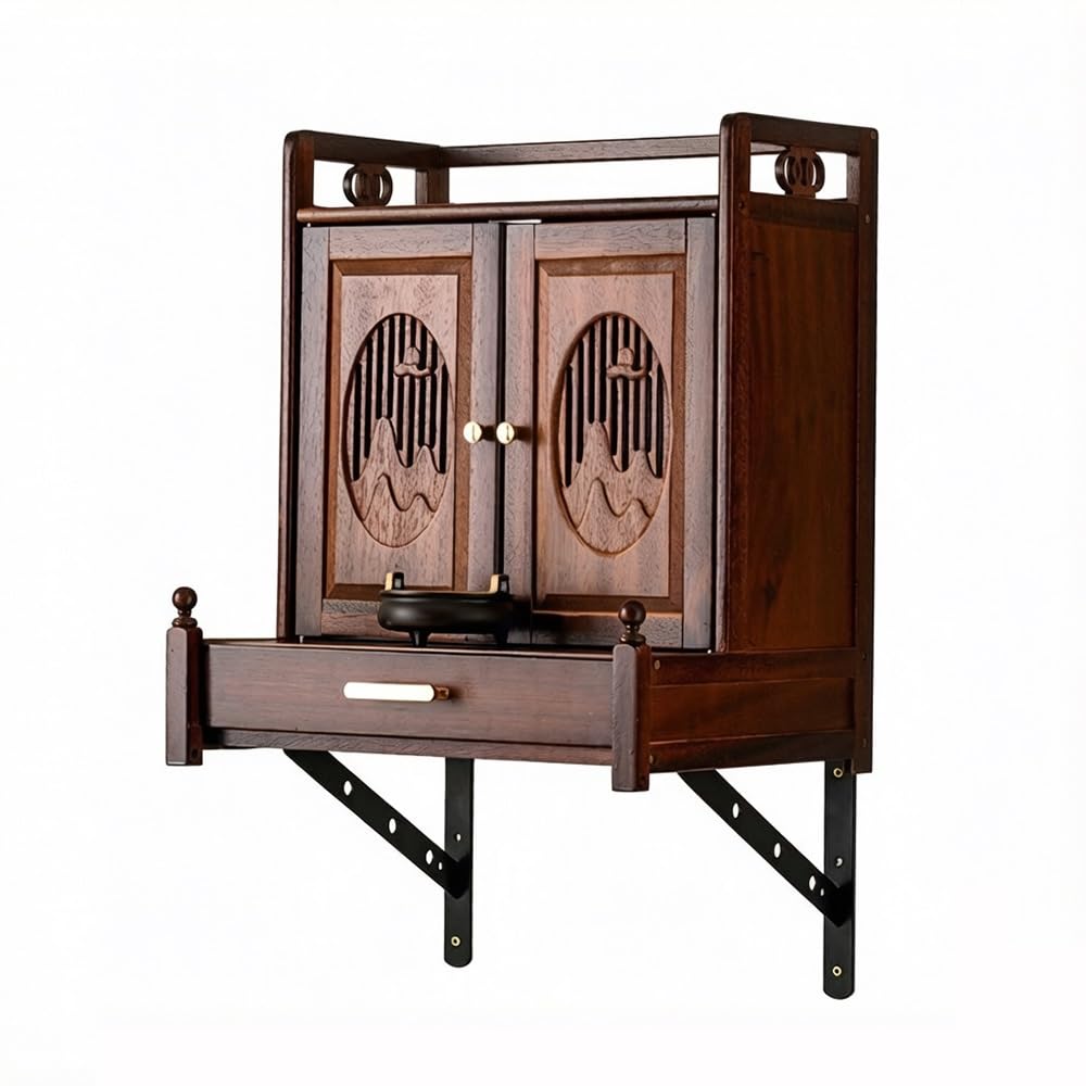 ZZlei2yu-12 buddhist altar shelf Wall Mounted Altar Shelf Solid Wood