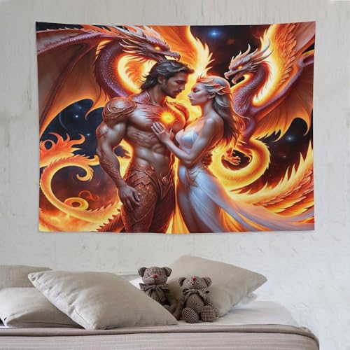 Tapisserie dragon pour salon et decoration murale de chambre a coucher 150x200cm
