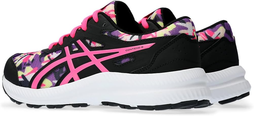 ASICS Kid's Contend 8 Grade School Running Shoes, 7, Black/HOT Pink