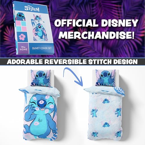 Funda nórdica Stitch original Disney pack edredón y almohada cama doble azul 7