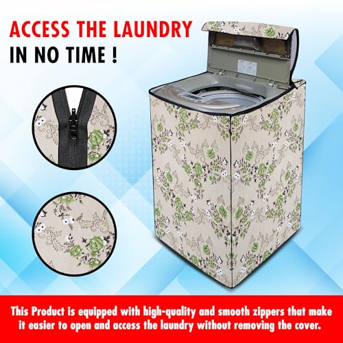 Image of Lithara Top Load Fully Automatic Washing Machine Cover for LG, Samsung, IFB, Whirlpool, Suitable for 5 kg & 5.5 Kg - Waterproof, Dustproof Cover (Print-3)