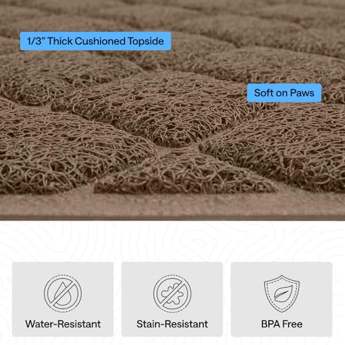 Image of Gorilla Grip Durable Multiple Cat Litter Mat (47x35), XL Jumbo, No Phthalate, Water Resistant, Traps Litter from Box and Cats, Scatter Control, Mats Soft on Kitty Paws (Brown), 1 Count, Plastic