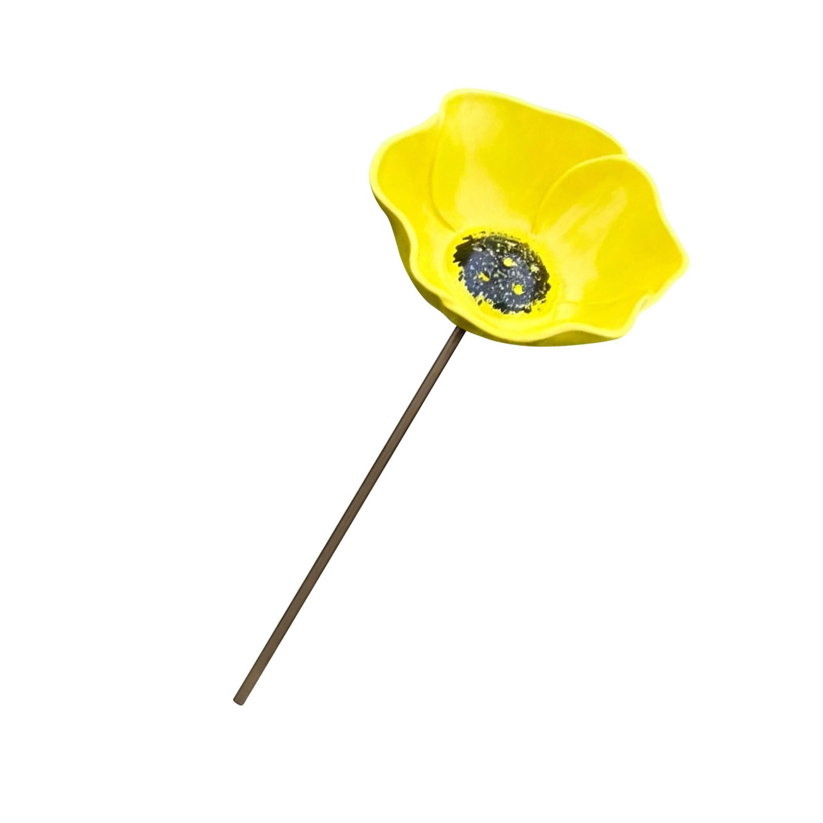 FROMCEO Metal Flower Stake for Wildlife Drinking and Garden Attraction Shallow Bird Bath Bowl