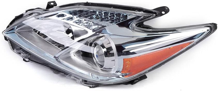 Halogen Headlight Compatible With Toyota Prius 2012 2013 2014 2015 Left Driver Side Headlight Halogen Headlamp 8113047520, 8117047520 Black