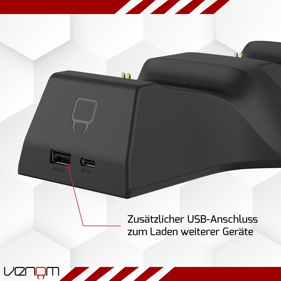 Venom Doppel-Ladestation mit 2 x wiederaufladbaren Akkupacks — Schwarz (Xbox Series X & S/Xbox One)