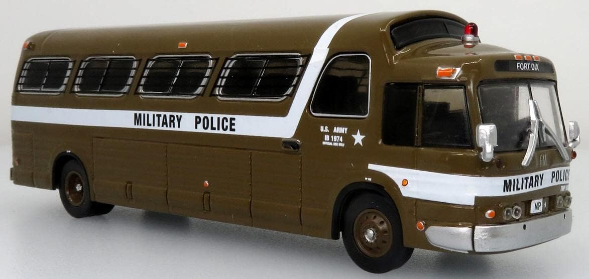 Iconic Replicas GM PD4107-Buffalo Coach Miltary Police Bus-Fort Dix New Jersey 1:87-HO Scale New in The Box